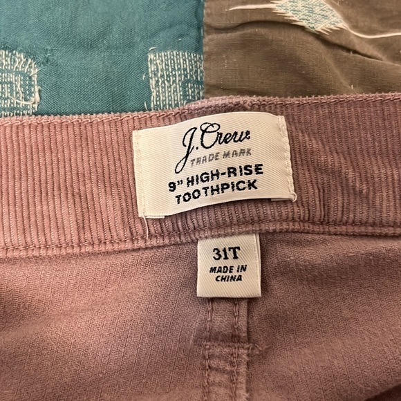 9" High-Rise Toothpick Jean in Tan Garment Dyed Corduroy - Picture 10 of 12